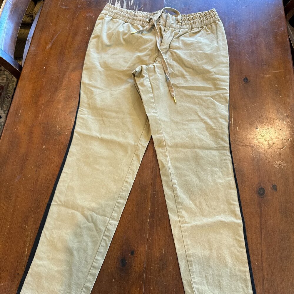 Good Counsel Tan Side Stripe Track Pants Size 36 New